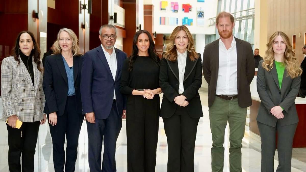 الأميرة غيداء طلال تستقبل وفد الصحة العالمية والأميرين هاري وميغان