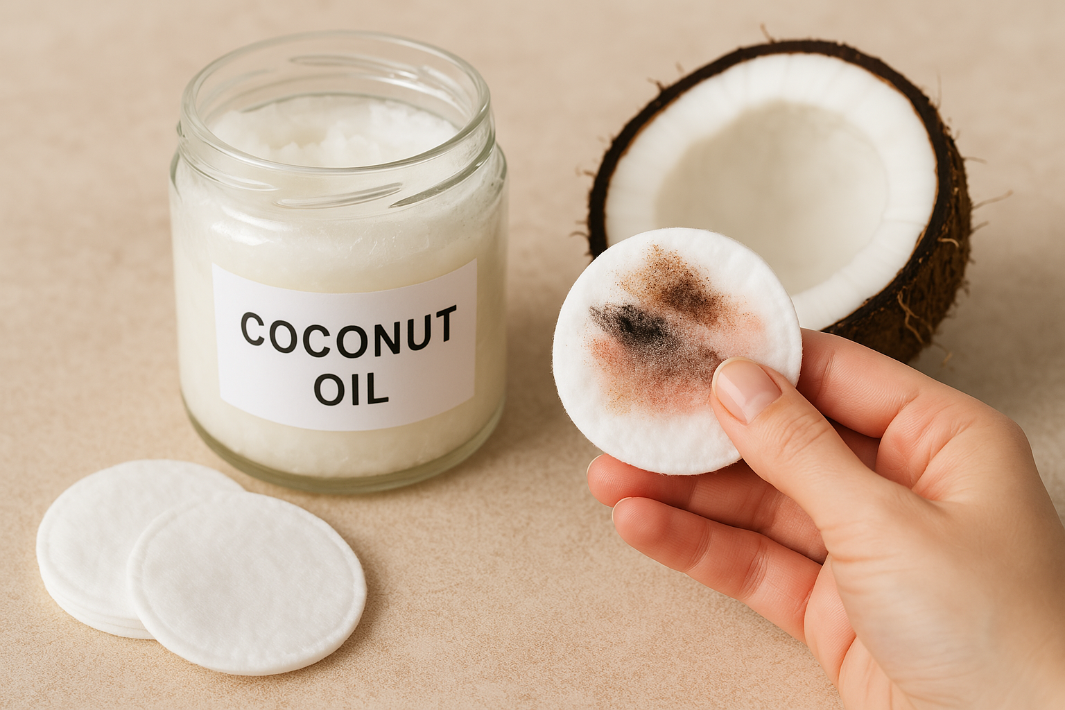 هل زيت جوز الهند آمن لإزالة المكياج؟