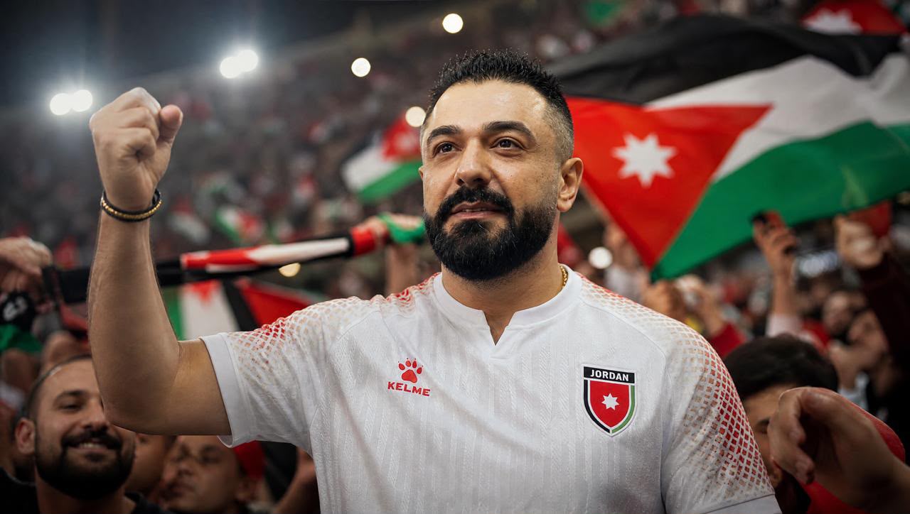 الفنان صخر حتر يطلق أغنيته الجديدة للمنتخب الوطني الأردني بعنوان “منتخبنا في الملعب”