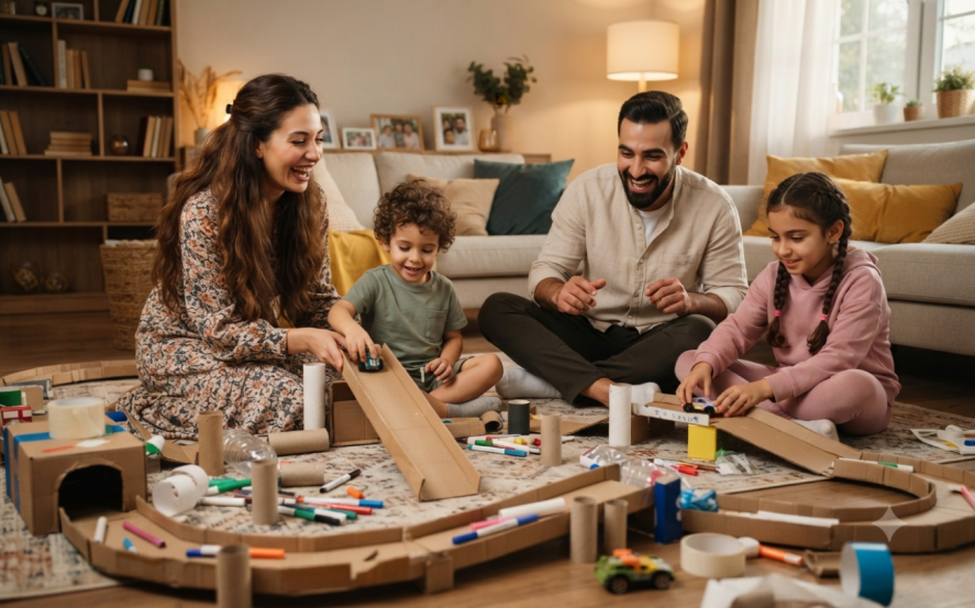 خطوات صنع مسار سباق سيارات مذهل للأطفال