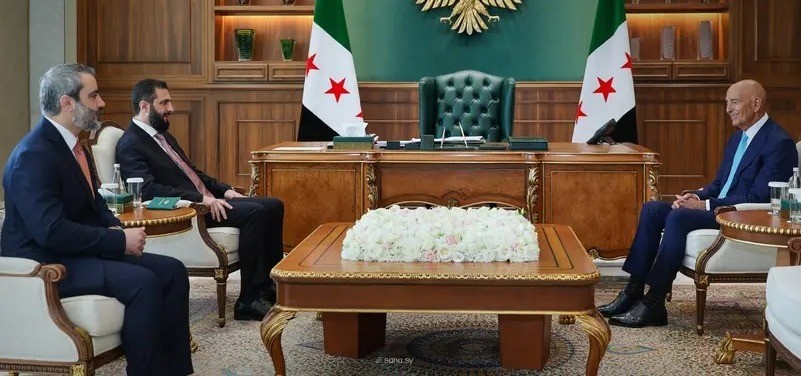 الشرع يستقبل توم براك في دمشق ..  ملفات سوريا والمنطقة على طاولة البحث