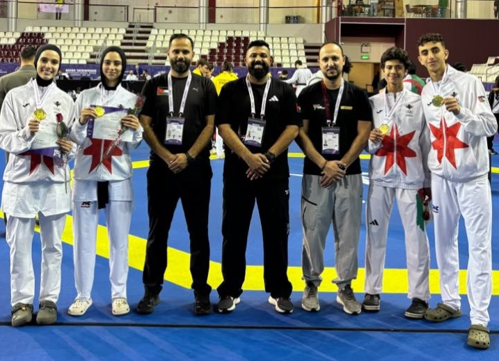 4 ذهبيات للأردن في بطولة قطر الدولية السادسة للتايكواندو