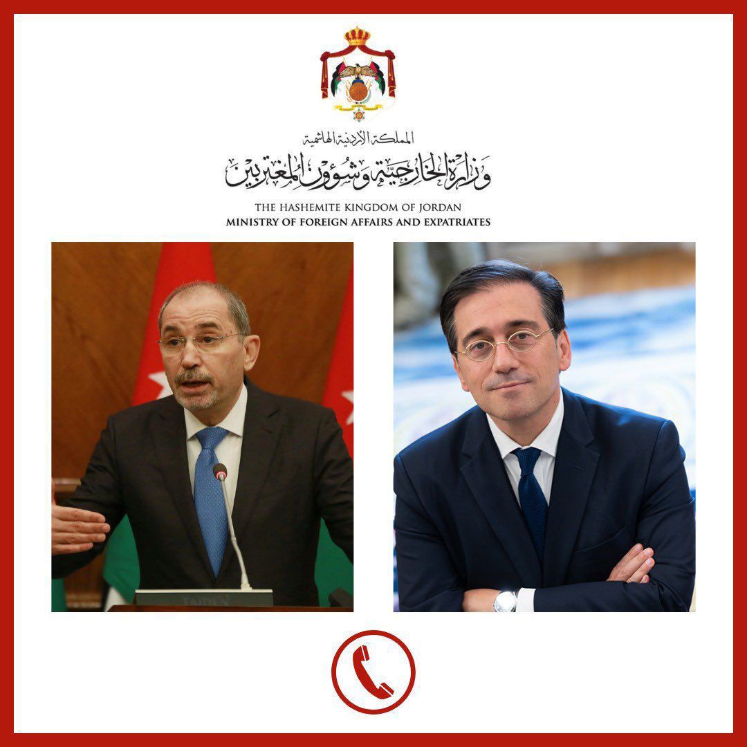 الصفدي لنظيره الإسباني: ضرورة تكاتف الجهود لوقف الإجراءات الإسرائيلية اللاشرعية 