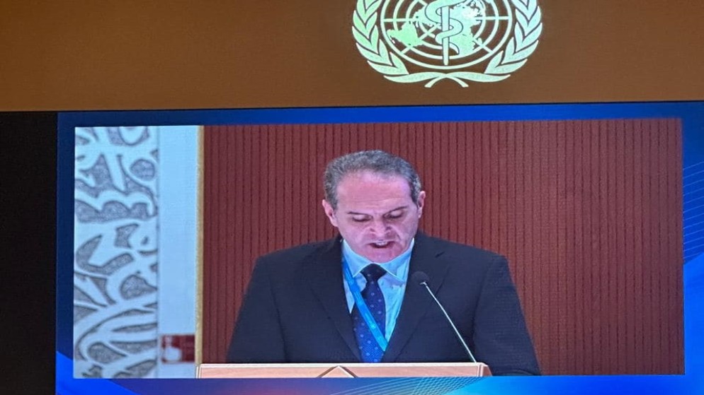 الهواري يلقي كلمة موحدة باسم مجلس وزراء الصحة العرب في جنيف