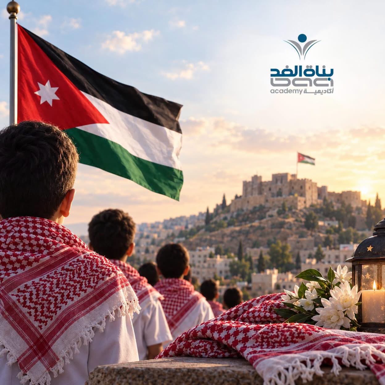 طلبة أكاديمية بناة الغد ينظمون وقفة تضامنية مع أهل الكرك
