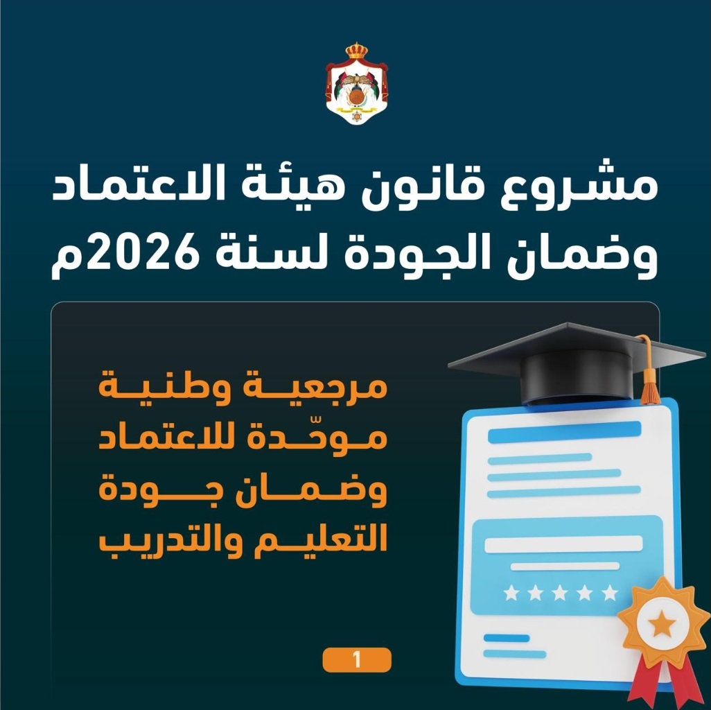 أبرز ملامح مشروع قانون هيئة الاعتماد وضمان الجودة