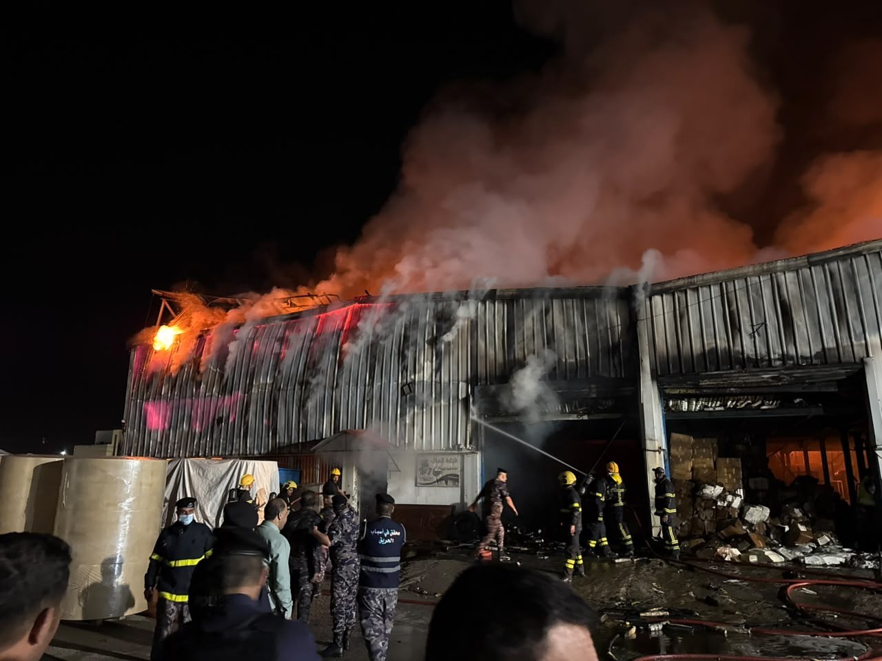 حريق بمصنع في مدينة الحسن الصناعية
