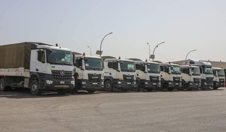 115 شاحنة تحمل مساعدات أردنية الى غزة