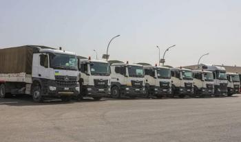 115 شاحنة تحمل مساعدات أردنية الى غزة