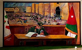 ابو طالب يرسم لوحة وتردام الجيش العربي