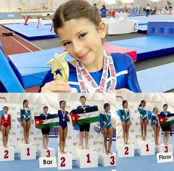 الأردنية يارا البشيتي تحصد أربعة ميداليات في بطولة ابو ظبي للجمباز