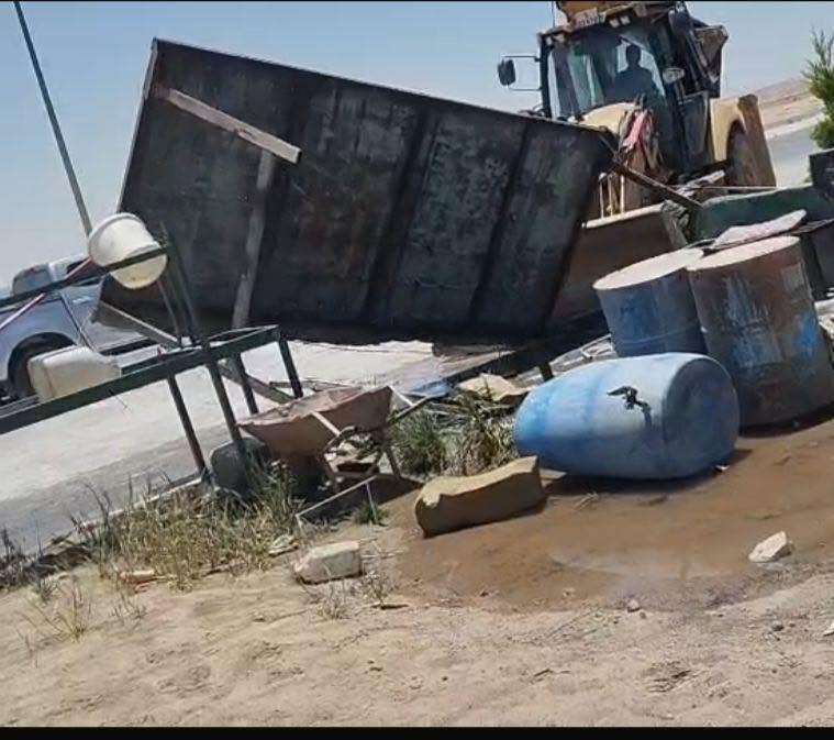 إزالة اعتداءات على خطوط مياه الشرب في الحسا
