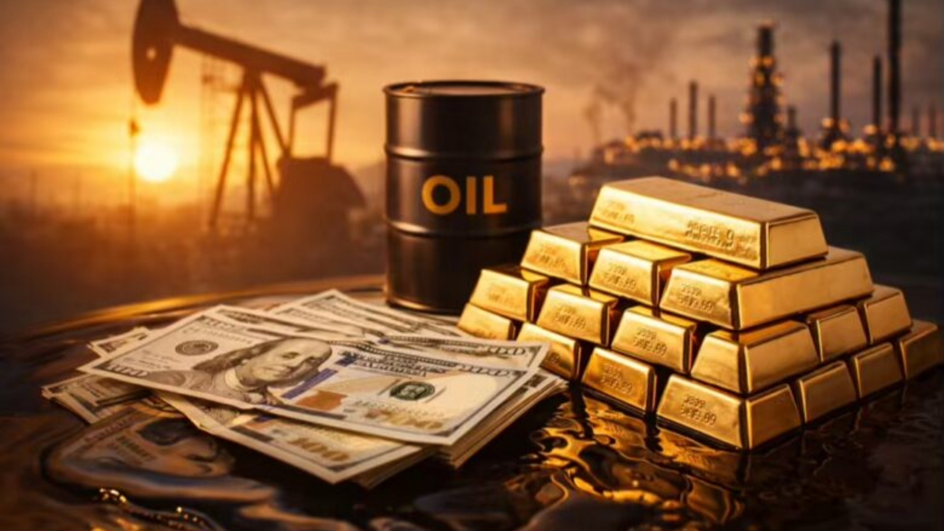 انخفاض أسعار الذهب وارتفاع النفط مع انخفاض مؤشر الدولار عالميا