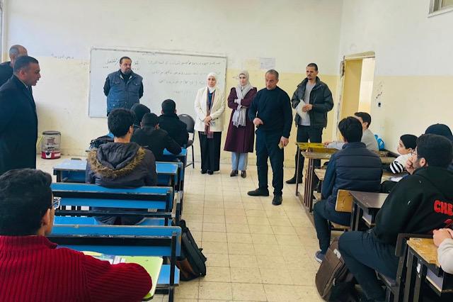 ماركا ..  العواودة يتفقد مدرسة الكندي ويؤكد الانضباط المدرسي