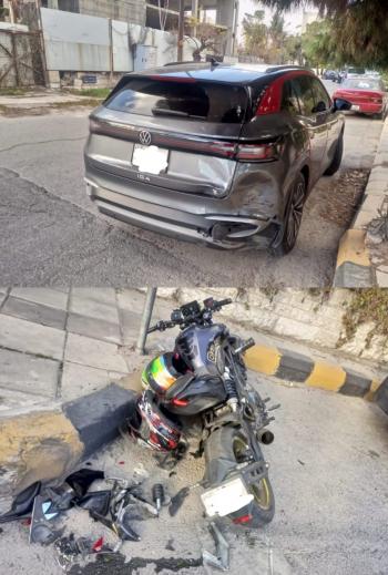 إصابة بتصادم بين دراجة ومركبة في عمان