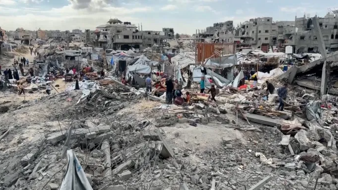 إصابات جراء قصف الاحتلال خيمة للنازحين غرب مدينة غزة