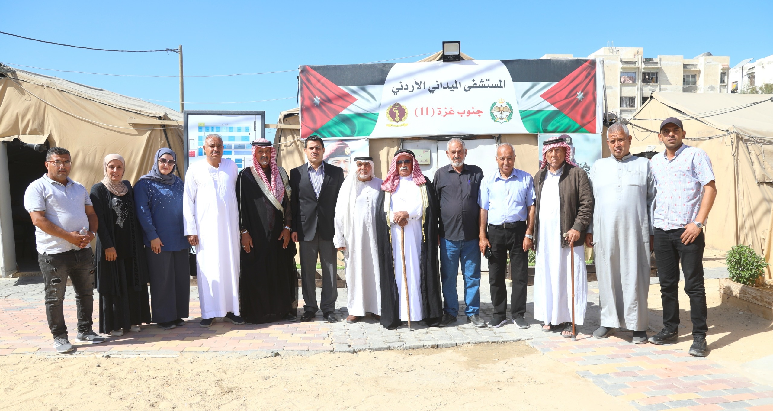 المستشفى الميداني جنوب غزة يستقبل وفدًا لتقديم واجب العزاء بشهداء الكرك