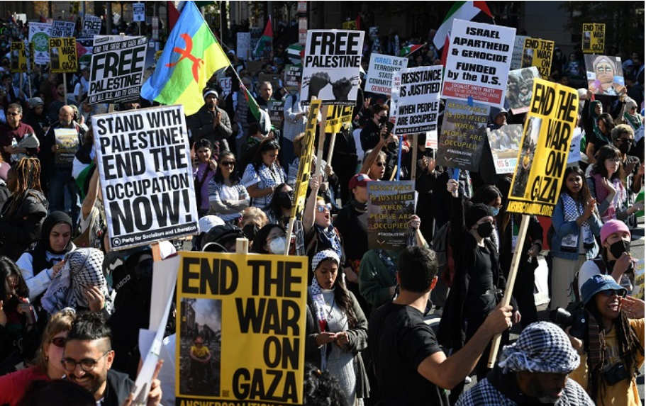 تظاهرات في عدة مدن أميركية تضامنا مع الشعب الفلسطيني ورفضًا لاستمرار العدوان