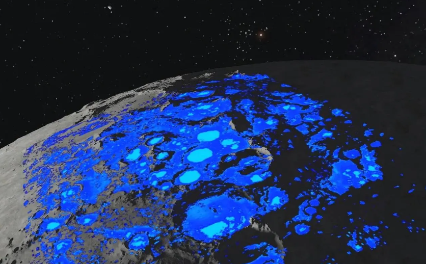 خريطة جديدة تُظهر أماكن الجليد على القمر 