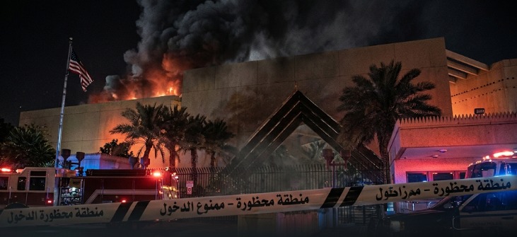 حريق في السفارة الأميركية بالرياض بعد انفجار