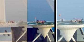 طائرة بجناحين تهبط على سطح برج العرب في إنجاز تاريخي