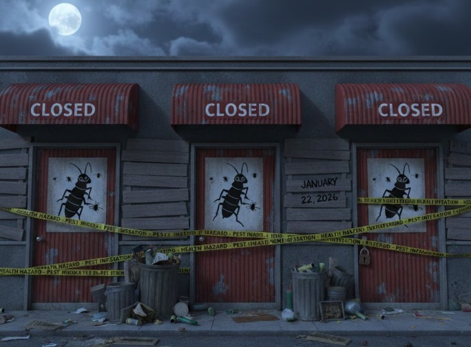 لوجود حشرات ..  إغلاق 3 مطاعم في أحد المولات وإحالة المخالفين للقضاء