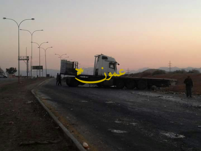 اصابة بتدهور شاحنة عصير في الصحراوي 