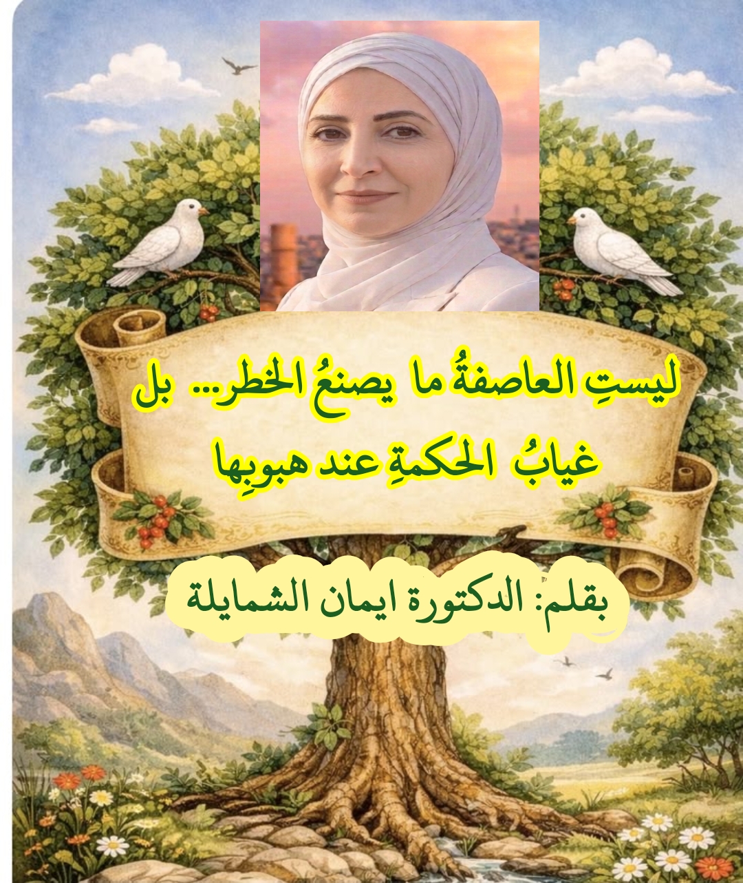 ليستِ العاصفةُ ما يصنعُ الخطر ..  بل غيابُ الحكمةِ عند هبوبِها
