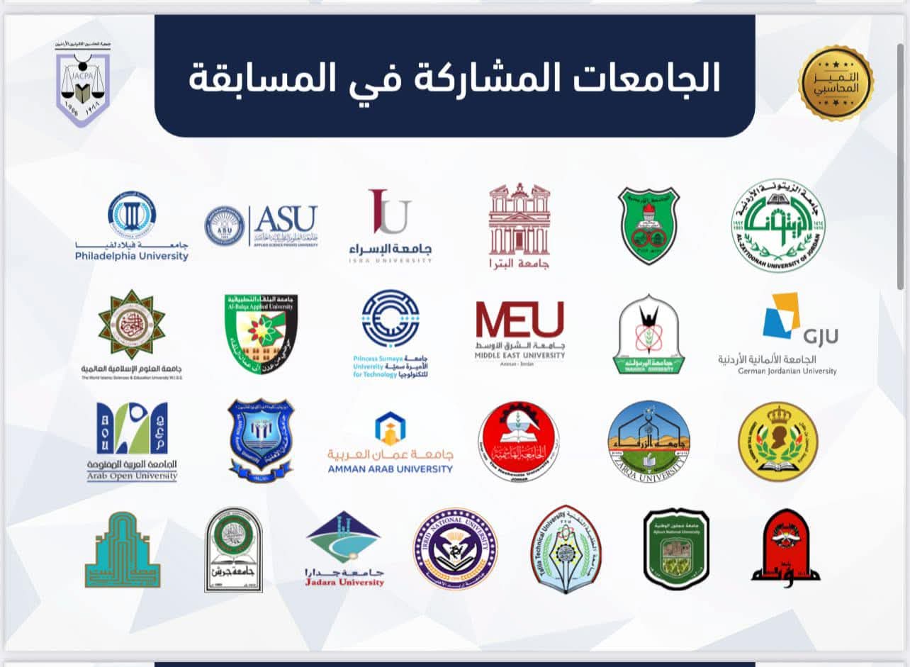 جامعة إربد الأهلية تُشارك في الورشة التوعوية الخاصة بإجراءات وآليات مسابقة التميز المحاسبي للجامعات الأردنية