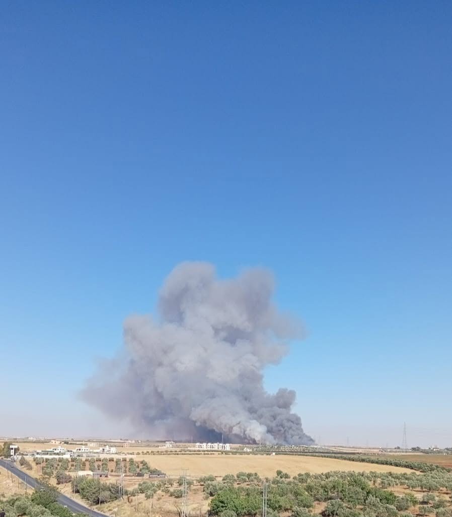 حريق مساحات واسعة من القمح في إربد 