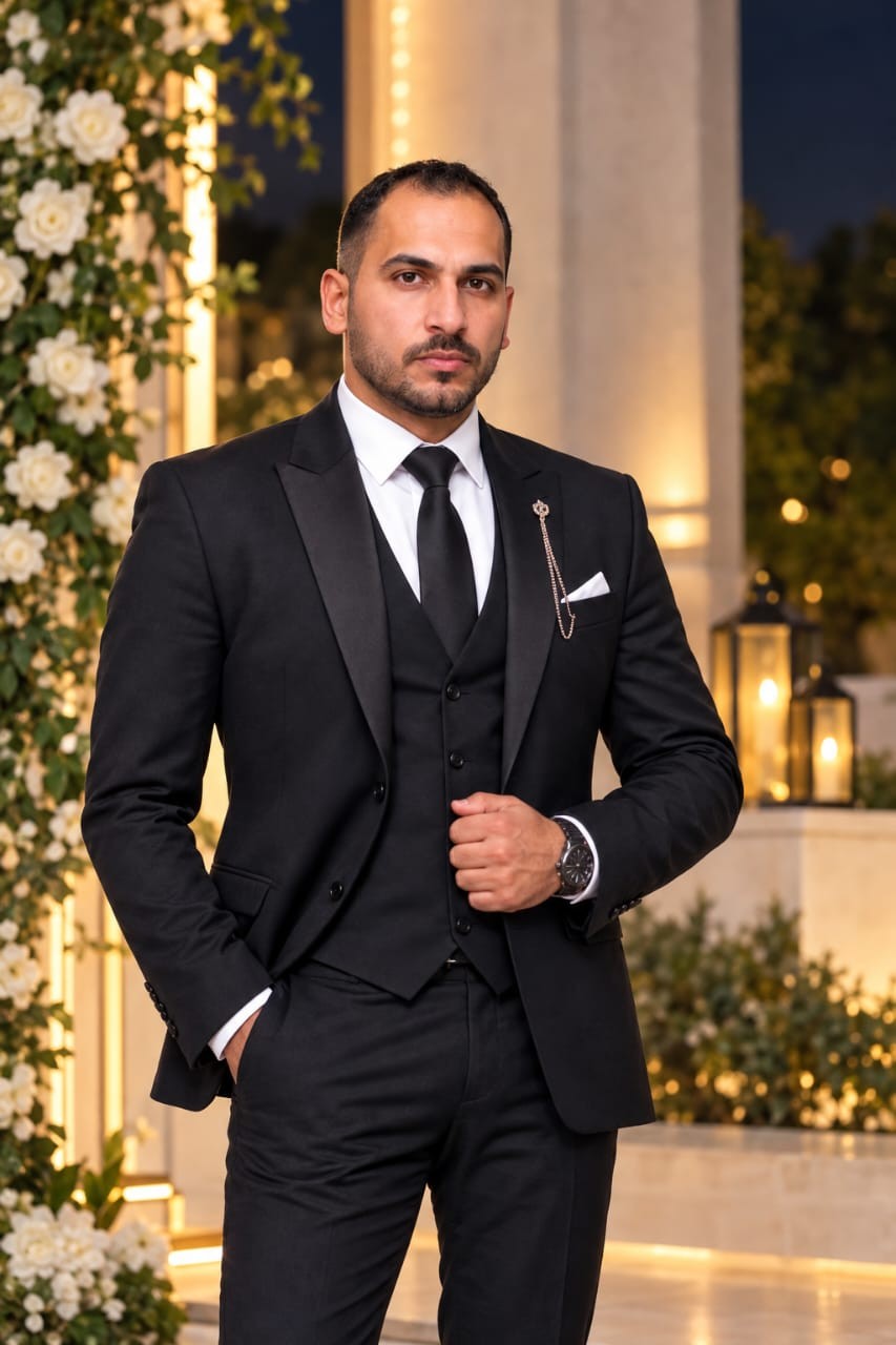 محمد آل خطاب يهنئ محمد أبو هلالة بمناسبة زفافه