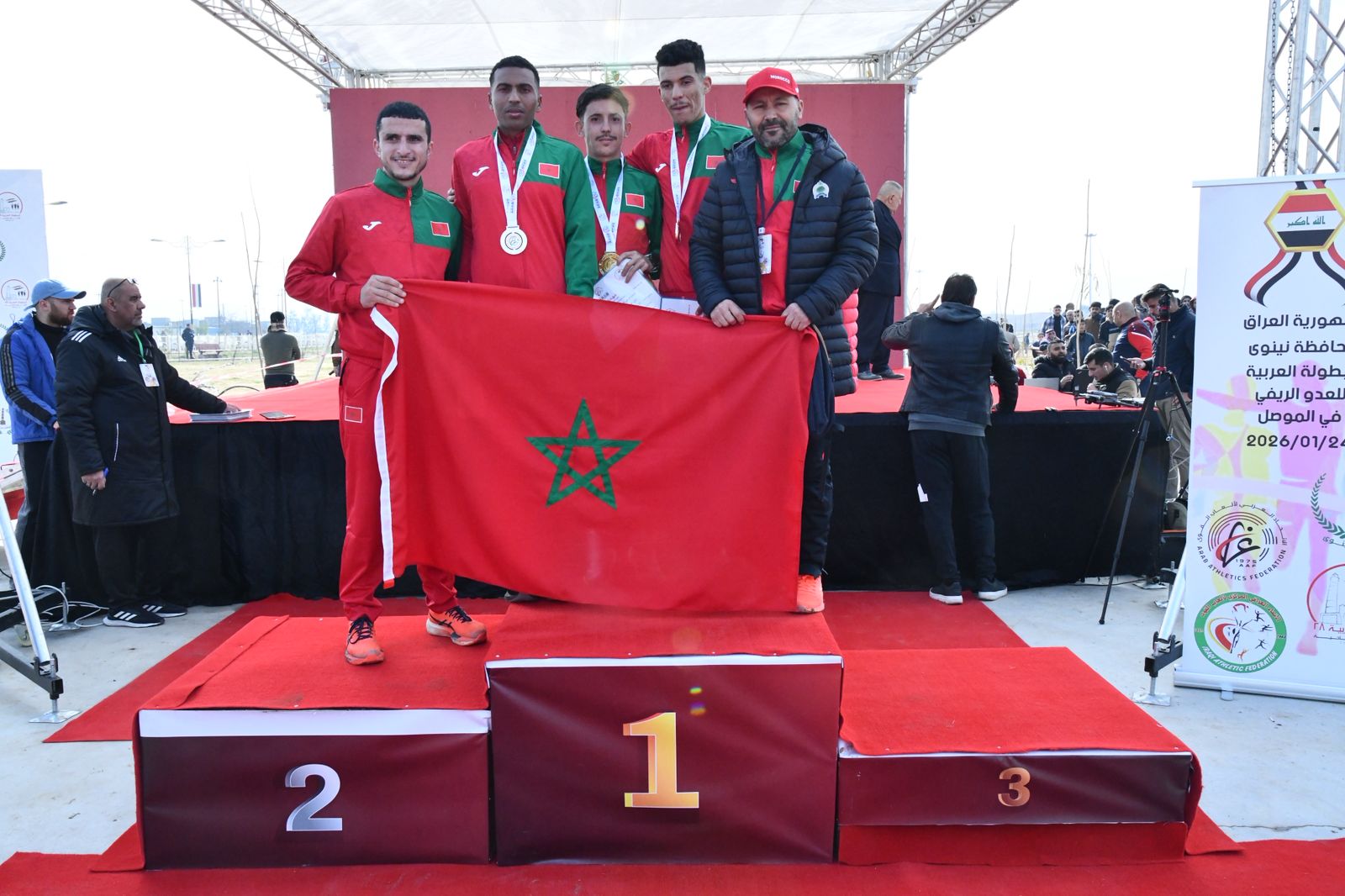 المغرب يفرض هيمنته في بطولة العرب لاختراق الضاحية بالموصل