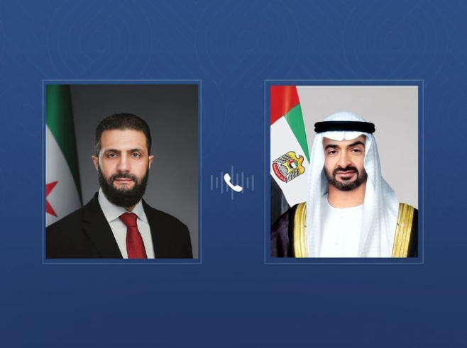 رئيس دولة الإمارات والرئيس السوري يبحثان عبر اتصال هاتفي علاقات البلدين والتطورات الإقليمية