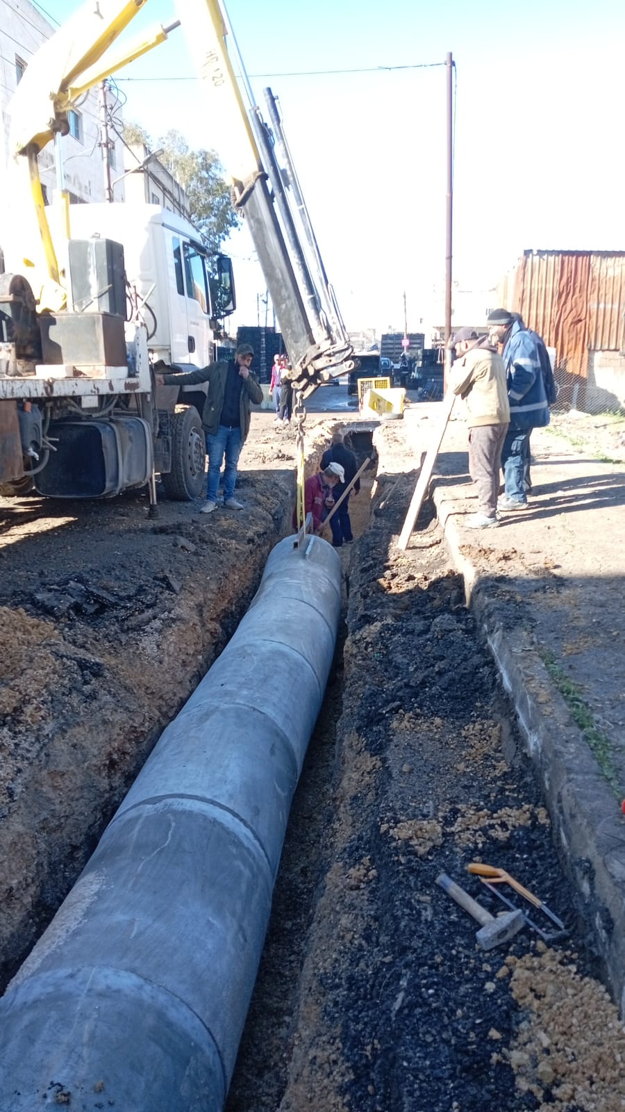 بلدية إربد: خط تصريف مياه جديد شرق بوابة سوق الخضار